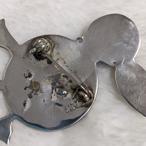 Vintage /Rare Mexico Sterling Silver & Abalone Whimsical Toucan Brooche - Picture 4 of 10